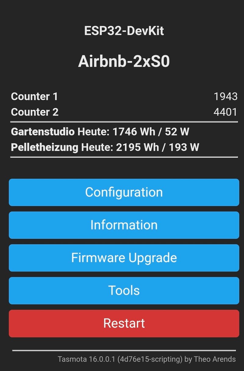 2xS0 mit ESP32 und Tasmota